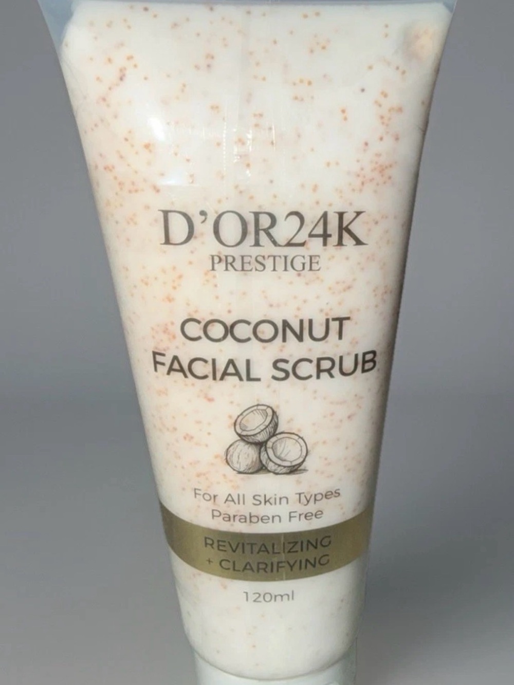 D'OR24K Prestige Coconut Facial Scrub — White with Brown Exfoliant Pearls